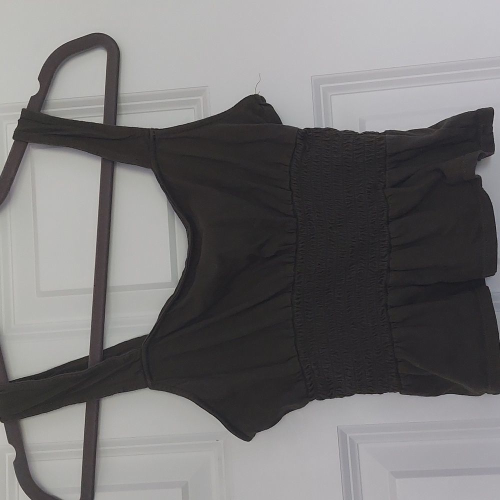 Express xs green cropped peplum